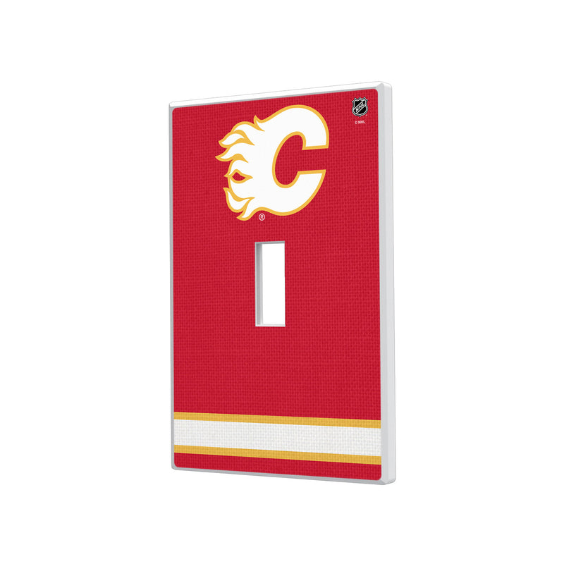 Calgary Flames Stripe Hidden-Screw Light Switch Plate - Single Toggle