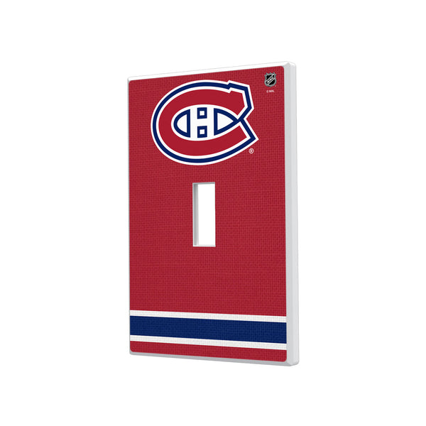 Montreal Canadiens Stripe Hidden-Screw Light Switch Plate - Single Toggle