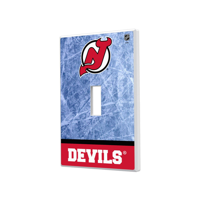 New Jersey Devils Ice Wordmark Hidden-Screw Light Switch Plate