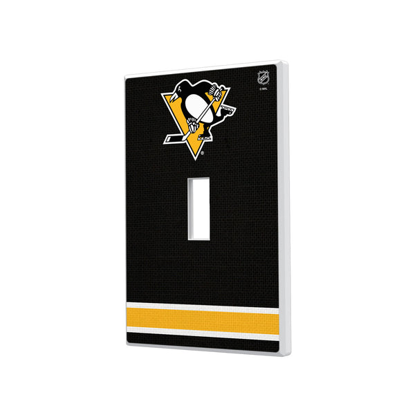 Pittsburgh Penguins Stripe Hidden-Screw Light Switch Plate - Single Toggle