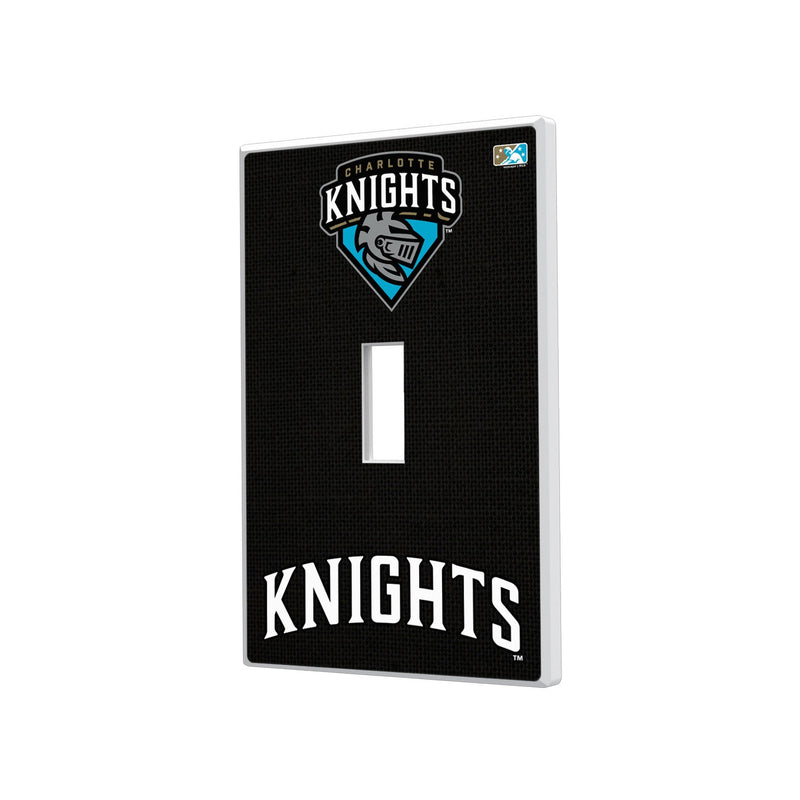 Charlotte Knights Solid Hidden-Screw Light Switch Plate - Single Toggle