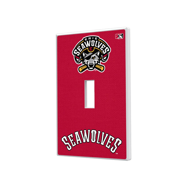 Erie SeaWolves Solid Hidden-Screw Light Switch Plate - Single Toggle