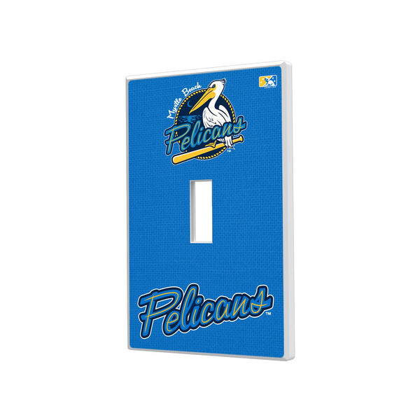 Myrtle Beach Pelicans Solid Hidden-Screw Light Switch Plate - Single Toggle