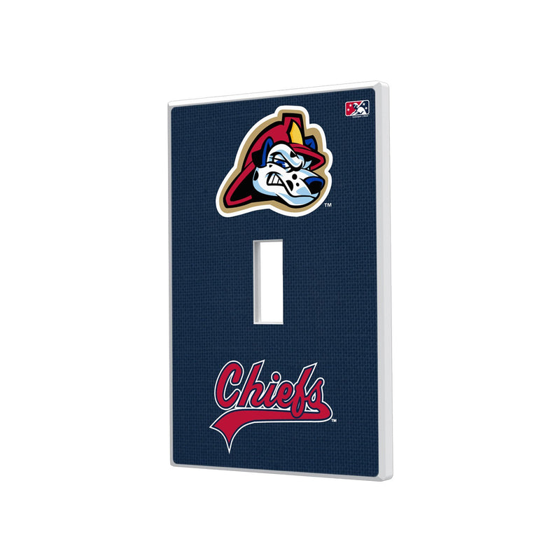 Peoria Chiefs Solid Hidden-Screw Light Switch Plate - Single Toggle