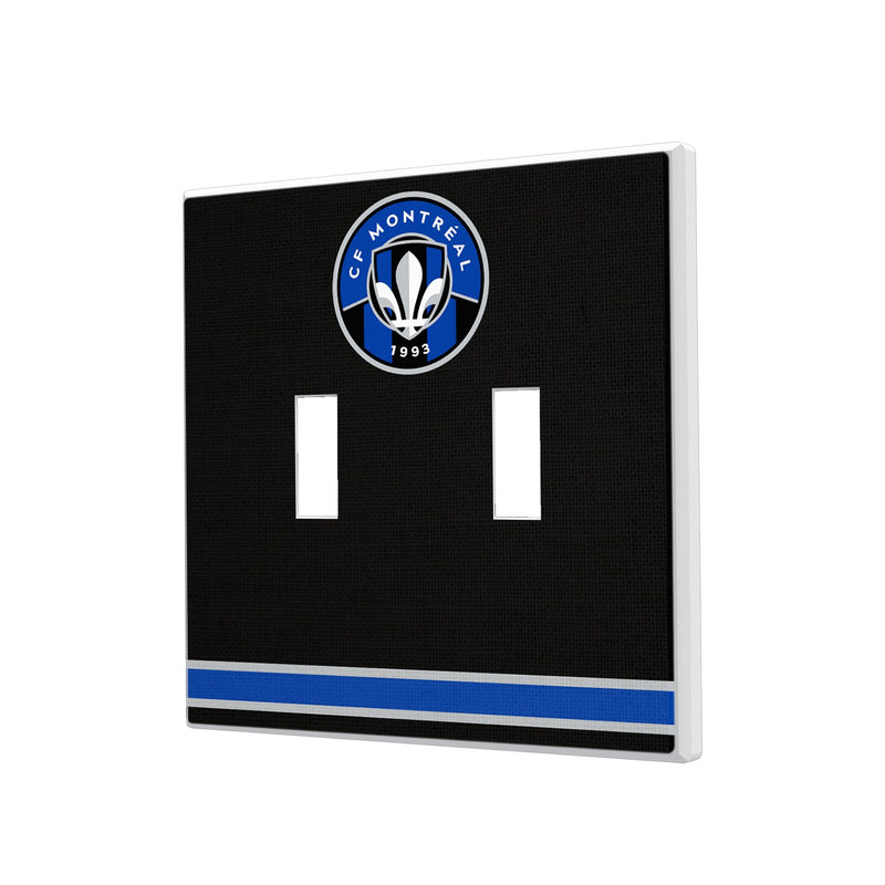 CF Montreal Stripe Hidden-Screw Light Switch Plate - Double Toggle
