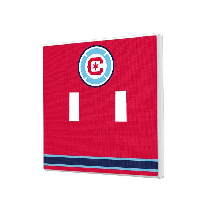 Chicago Fire  Stripe Hidden-Screw Light Switch Plate - Double Toggle