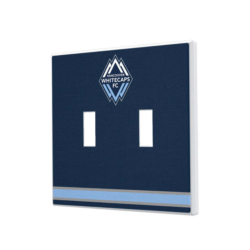 Vancouver Whitecaps   Stripe Hidden-Screw Light Switch Plate - Double Toggle