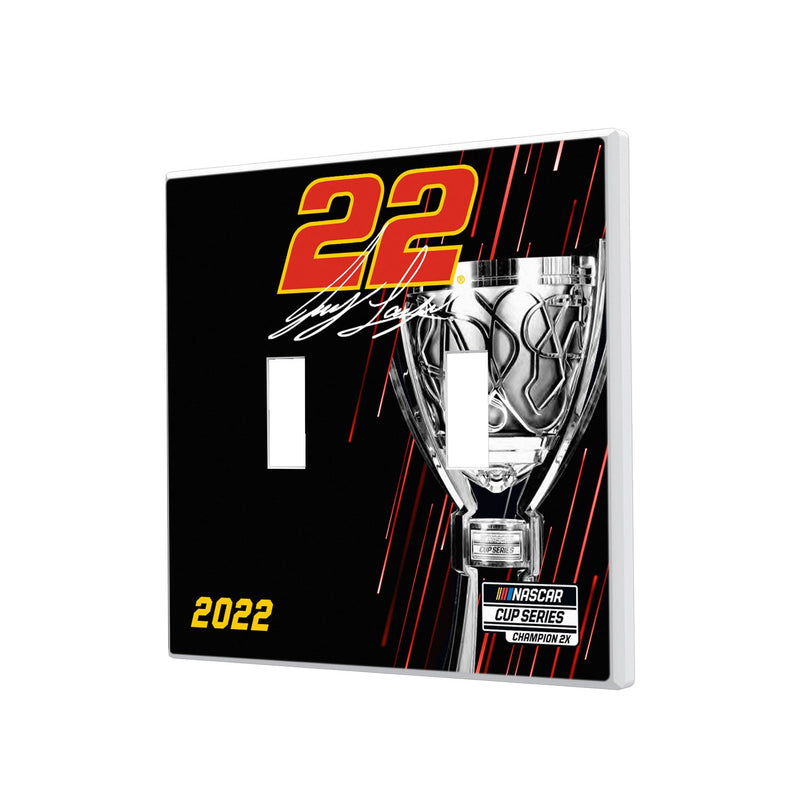 Joey Logano Penske 22 2022 NASCAR Champ Hidden-Screw Light Switch Plate - Double Toggle