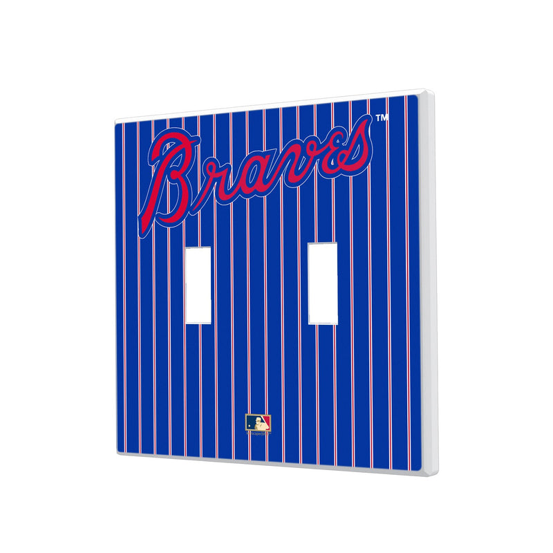 Atlanta Braves Home 2012 - Cooperstown Collection Pinstripe Hidden-Screw Light Switch Plate - Double Toggle