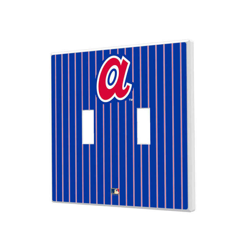 Atlanta Braves 1972-1980 - Cooperstown Collection Pinstripe Hidden-Screw Light Switch Plate - Double Toggle