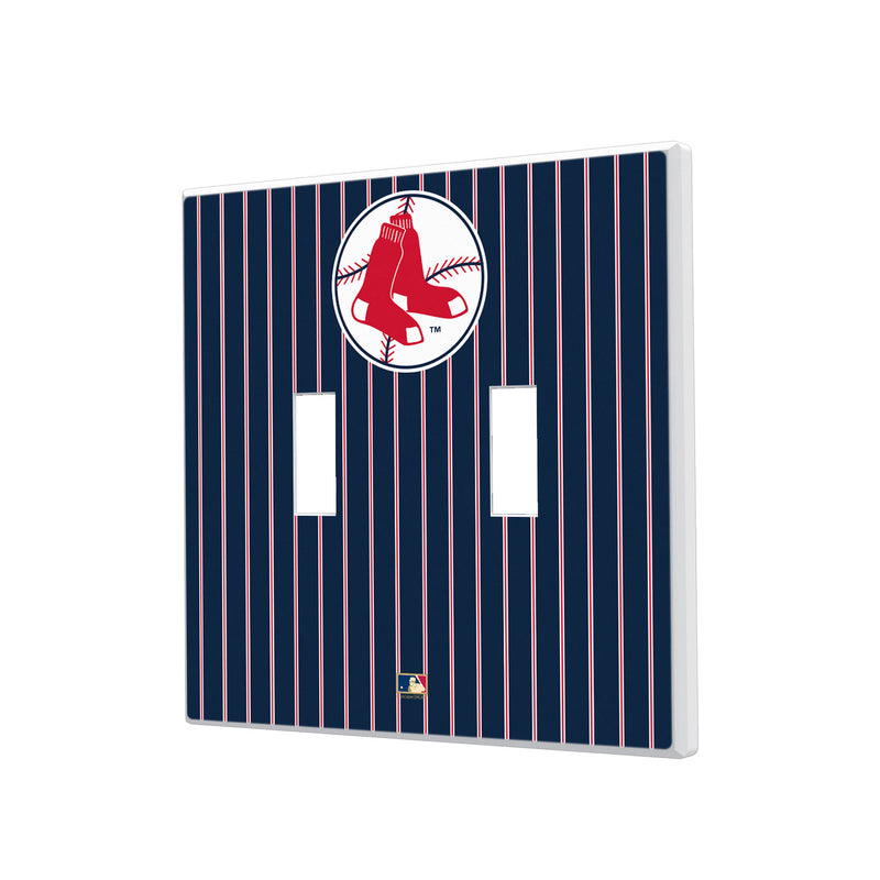 Boston Red Sox 1970-1975 - Cooperstown Collection Pinstripe Hidden-Screw Light Switch Plate - Double Toggle