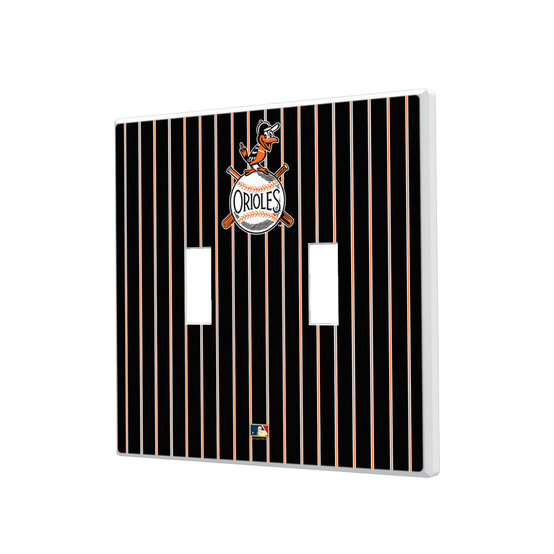 Baltimore Orioles 1954-1963 - Cooperstown Collection Pinstripe Hidden-Screw Light Switch Plate - Double Toggle