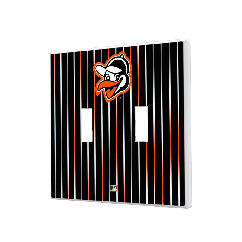 Baltimore Orioles 1955 - Cooperstown Collection Pinstripe Hidden-Screw Light Switch Plate - Double Toggle