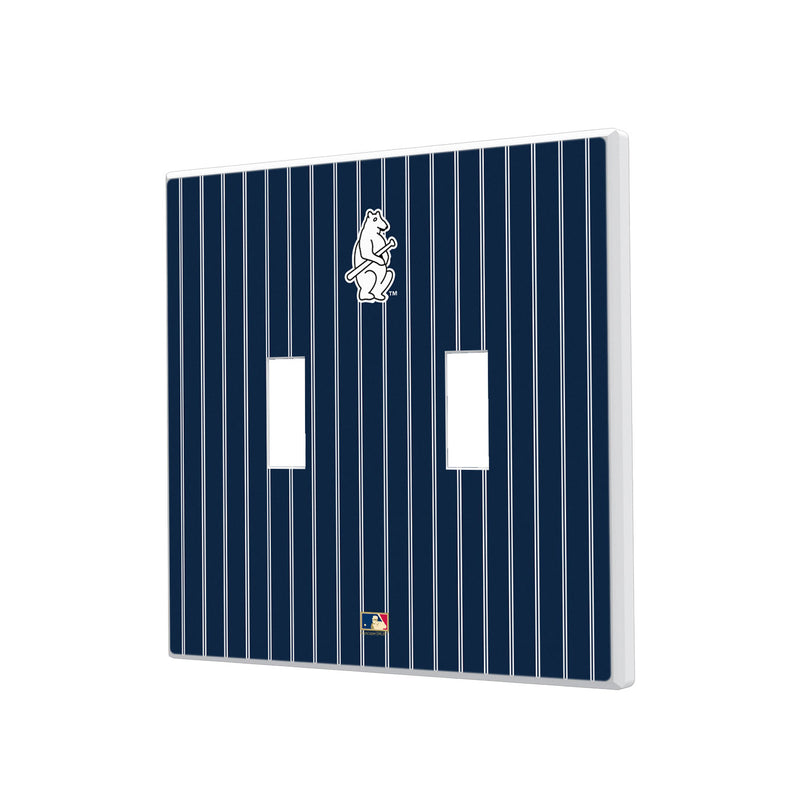 Chicago Cubs 1914 - Cooperstown Collection Pinstripe Hidden-Screw Light Switch Plate - Double Toggle
