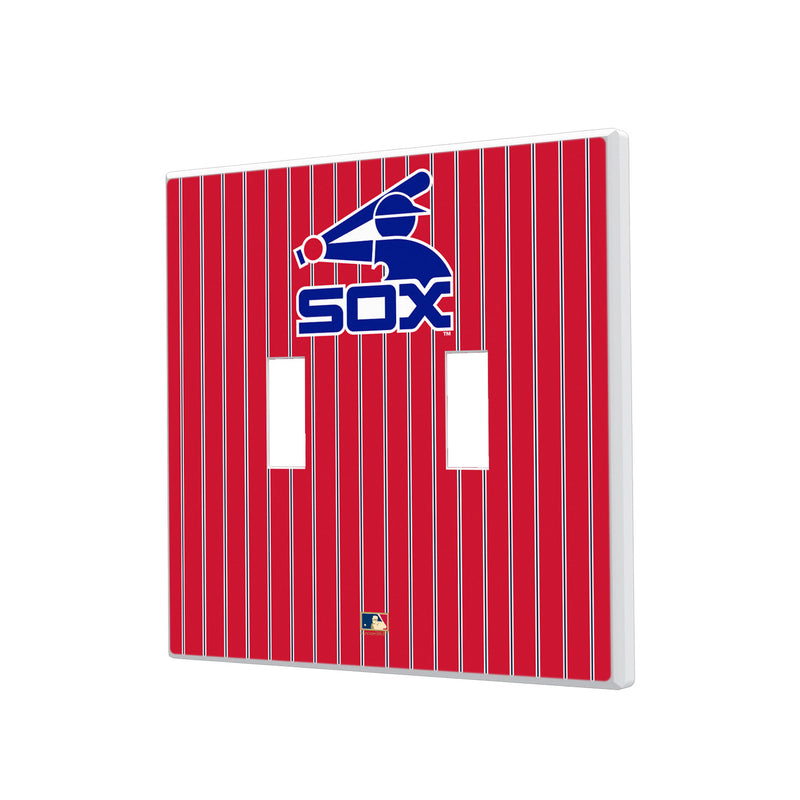 Chicago White Sox 1976-1981 - Cooperstown Collection Pinstripe Hidden-Screw Light Switch Plate - Double Toggle