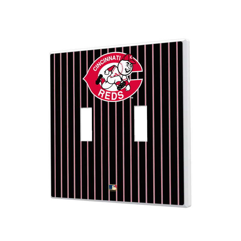 Cincinnati Reds 1978-1992 - Cooperstown Collection Pinstripe Hidden-Screw Light Switch Plate - Double Toggle