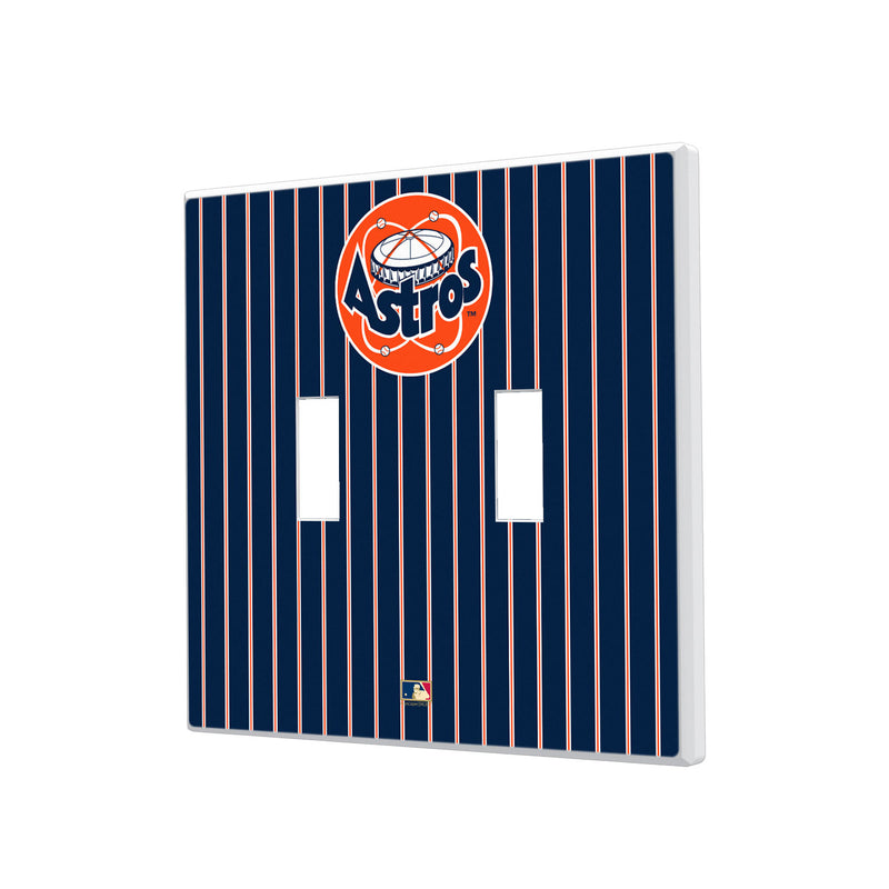Houston Astros 1977-1998 - Cooperstown Collection Pinstripe Hidden-Screw Light Switch Plate - Double Toggle
