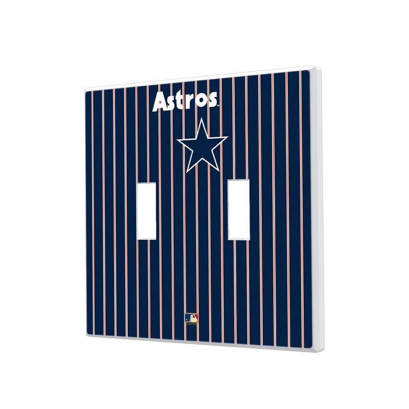 Houston Astros 1975-1981 - Cooperstown Collection Pinstripe Hidden-Screw Light Switch Plate - Double Toggle
