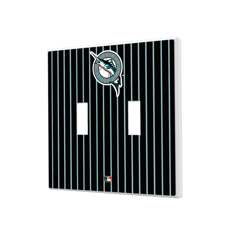 Miami Marlins 1993-2011 - Cooperstown Collection Pinstripe Hidden-Screw Light Switch Plate - Double Toggle