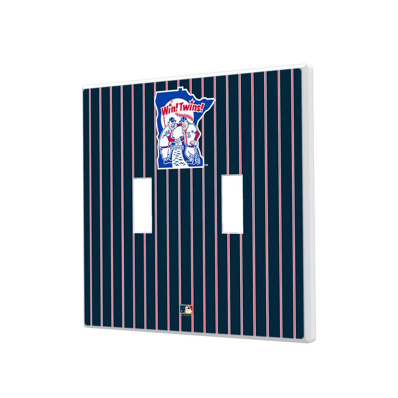 Minnesota Twins 1976-1986 - Cooperstown Collection Pinstripe Hidden-Screw Light Switch Plate - Double Toggle