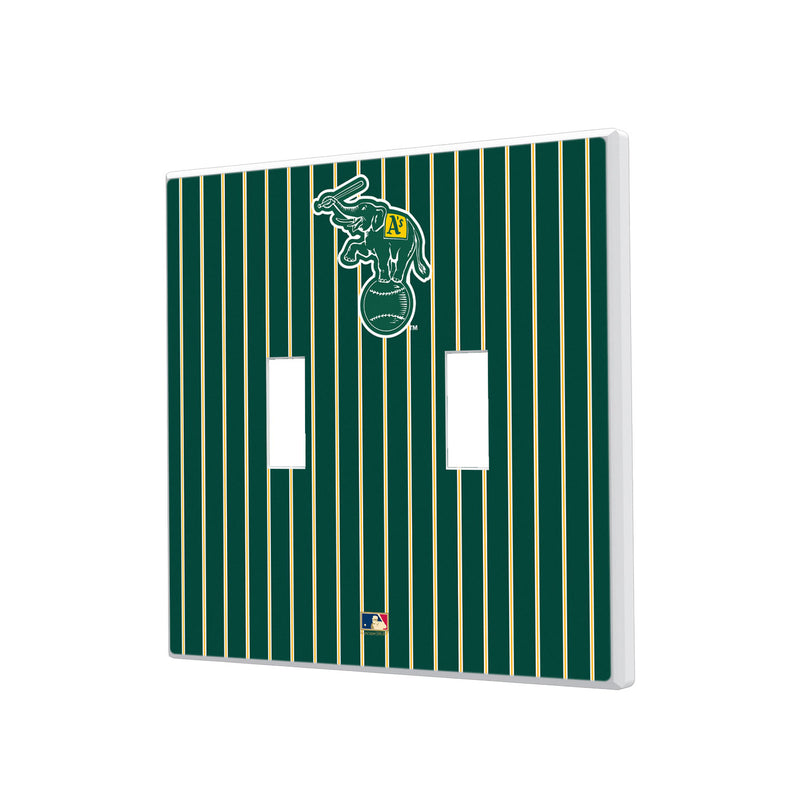 Oakland As Home 1988 - Cooperstown Collection Pinstripe Hidden-Screw Light Switch Plate - Double Toggle