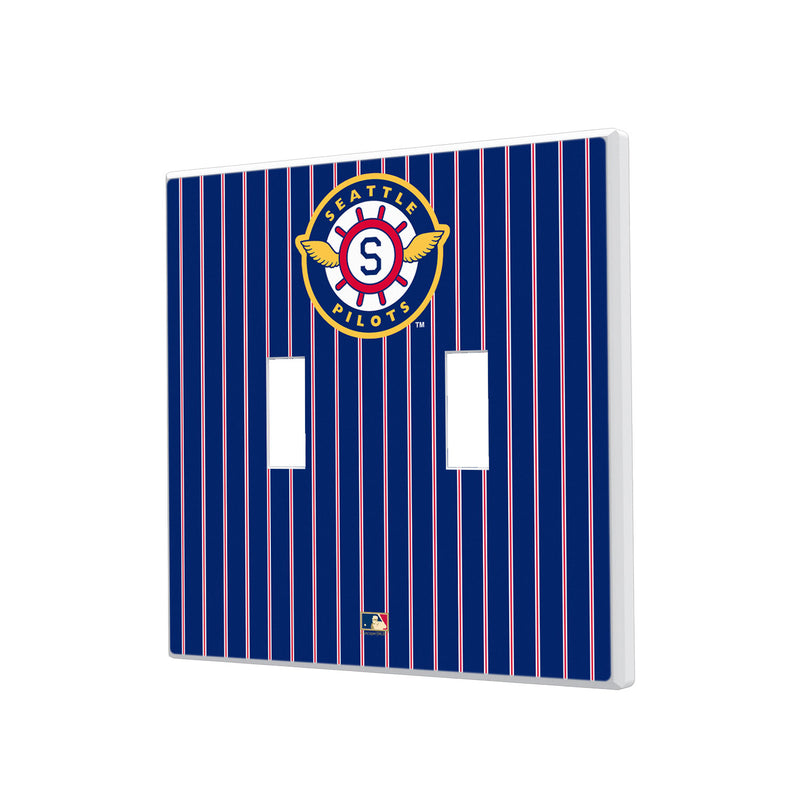 Seattle Pilots 1969 - Cooperstown Collection Pinstripe Hidden-Screw Light Switch Plate - Double Toggle