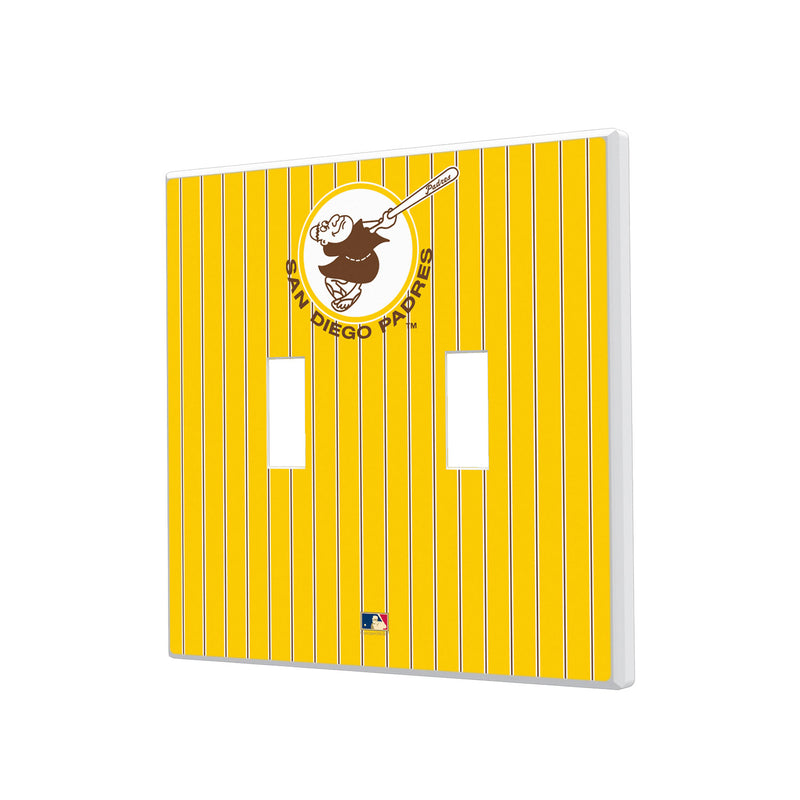 San Diego Padres 1969-1984 - Cooperstown Collection Pinstripe Hidden-Screw Light Switch Plate - Double Toggle