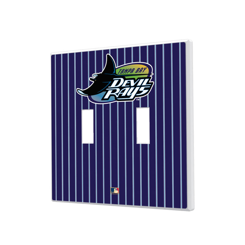 Tampa Bay 1998-2000 - Cooperstown Collection Pinstripe Hidden-Screw Light Switch Plate - Double Toggle