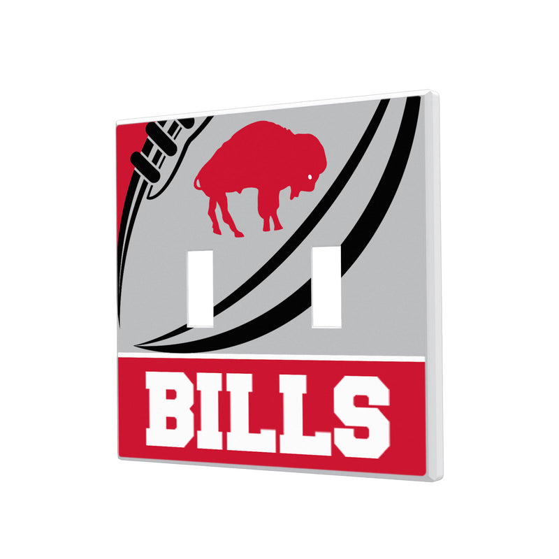 Buffalo Bills Passtime Hidden-Screw Light Switch Plate - Double Toggle