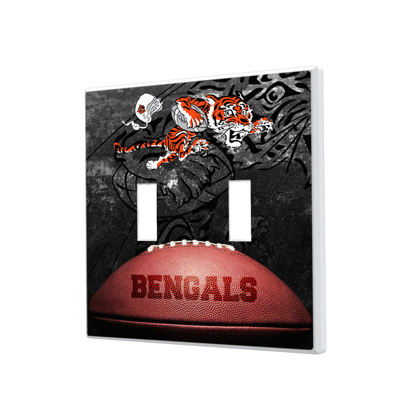 Cincinnati Bengals Legendary Hidden-Screw Light Switch Plate - Double Toggle