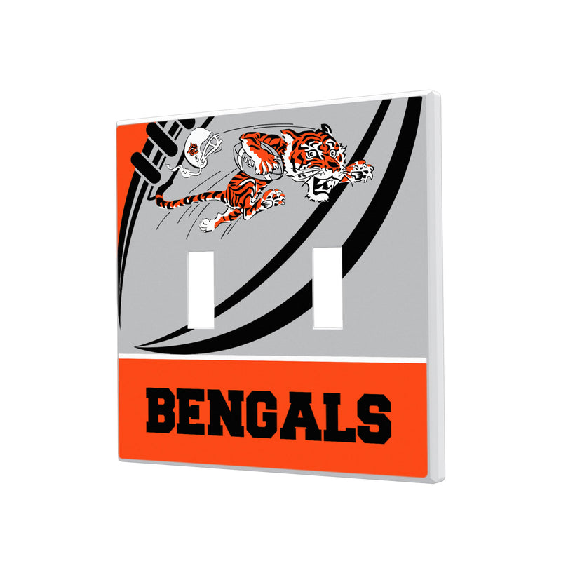 Cincinnati Bengals Passtime Hidden-Screw Light Switch Plate - Double Toggle