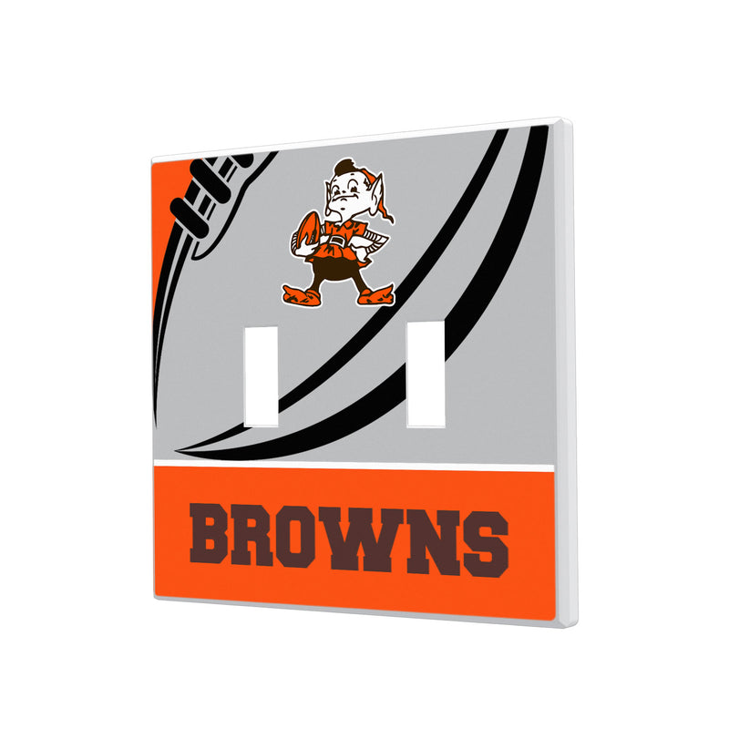 Cleveland Browns Passtime Hidden-Screw Light Switch Plate - Double Toggle