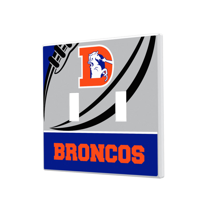 Denver Broncos 1993-1996 Historic Collection Passtime Hidden-Screw Light Switch Plate - Double Toggle
