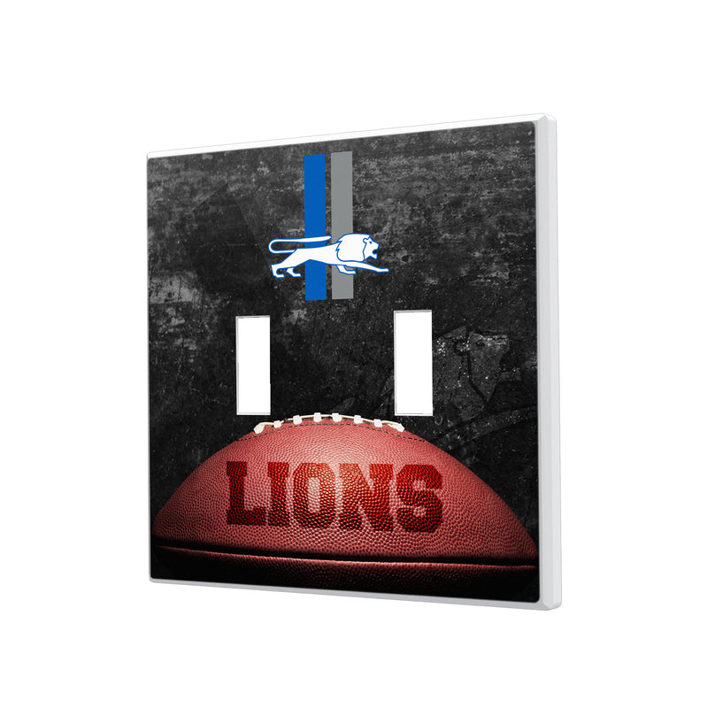 Detroit Lions Retro Legendary Hidden-Screw Light Switch Plate - Double Toggle