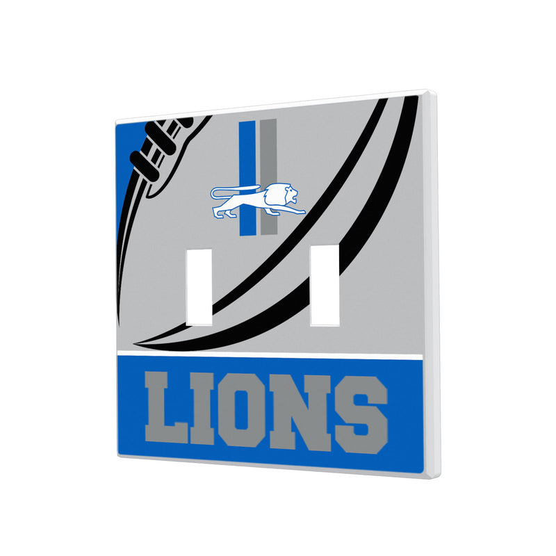 Detroit Lions Retro Passtime Hidden-Screw Light Switch Plate - Double Toggle