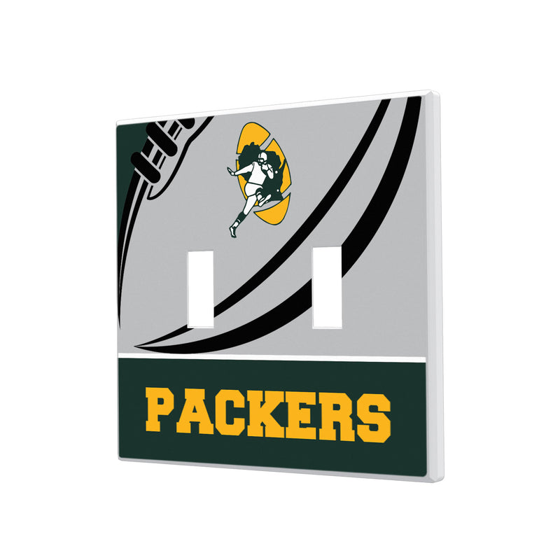 Green Bay Packers Historic Collection Passtime Hidden-Screw Light Switch Plate - Double Toggle
