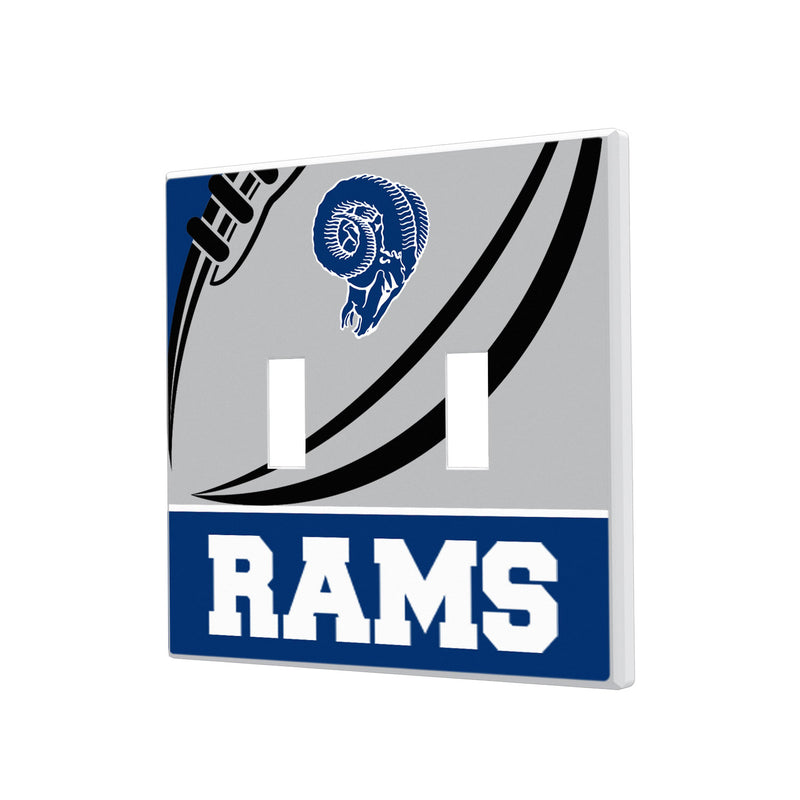 Los Angeles Rams Passtime Hidden-Screw Light Switch Plate - Double Toggle