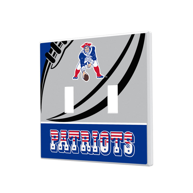 New England Patriots Passtime Hidden-Screw Light Switch Plate - Double Toggle