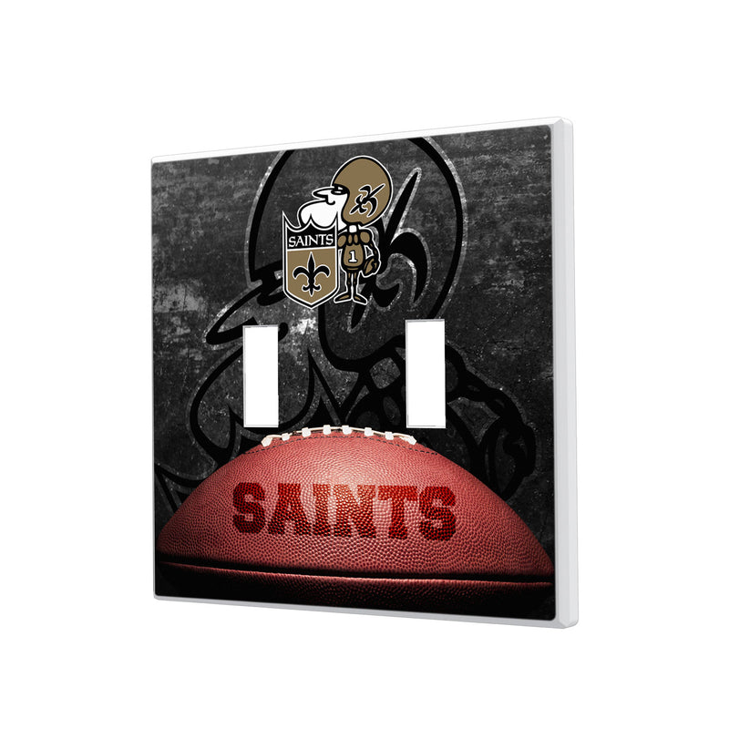 New Orleans Saints Legendary Hidden-Screw Light Switch Plate - Double Toggle