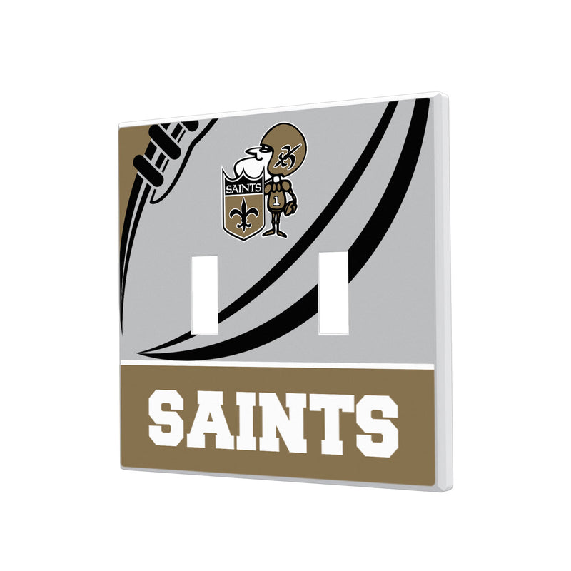 New Orleans Saints Passtime Hidden-Screw Light Switch Plate - Double Toggle