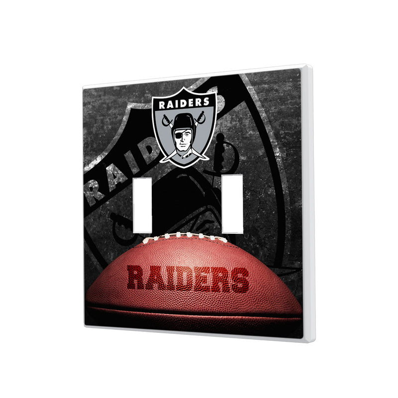 Oakland Raiders 1963 Historic Collection Legendary Hidden-Screw Light Switch Plate - Double Toggle