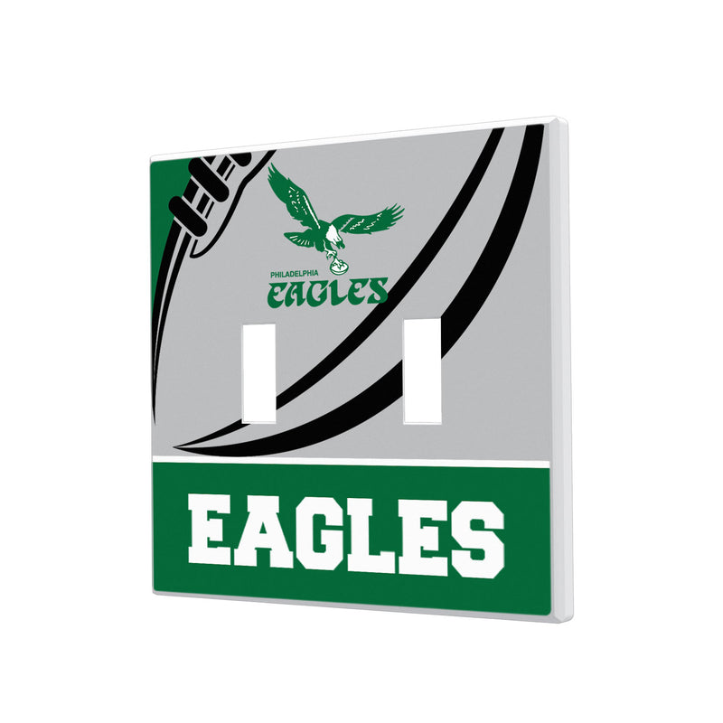 Philadelphia Eagles 1973-1995 Historic Collection Passtime Hidden-Screw Light Switch Plate - Double Toggle