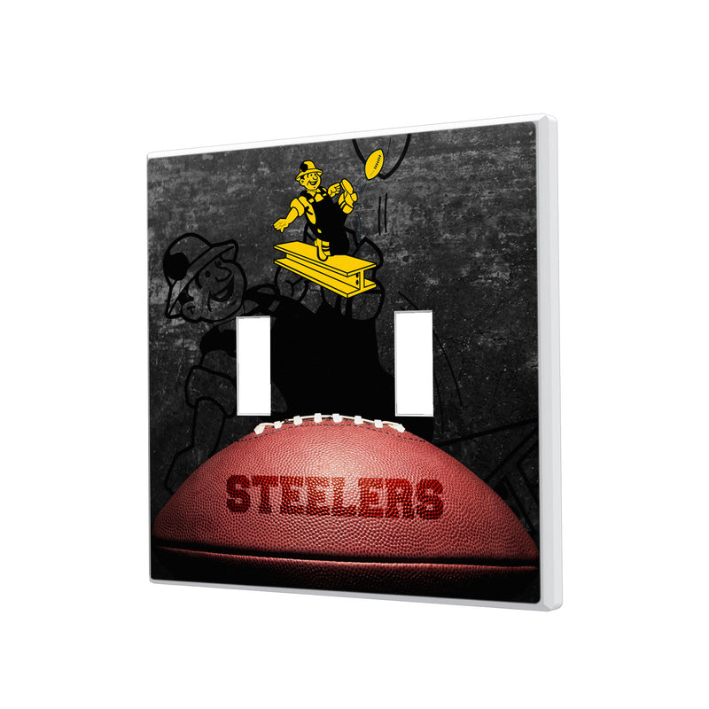 Pittsburgh Steelers 1961 Historic Collection Legendary Hidden-Screw Light Switch Plate - Double Toggle