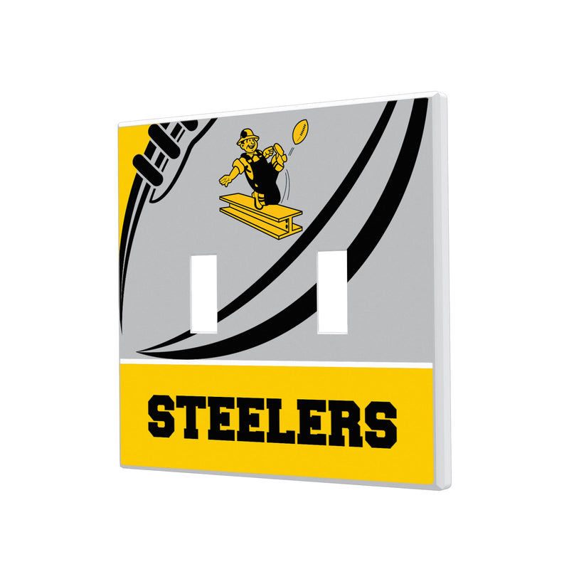 Pittsburgh Steelers 1961 Historic Collection Passtime Hidden-Screw Light Switch Plate - Double Toggle