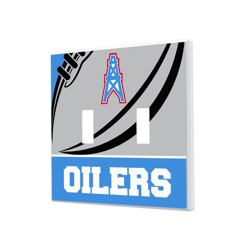 Houston Oilers Passtime Hidden-Screw Light Switch Plate - Double Toggle