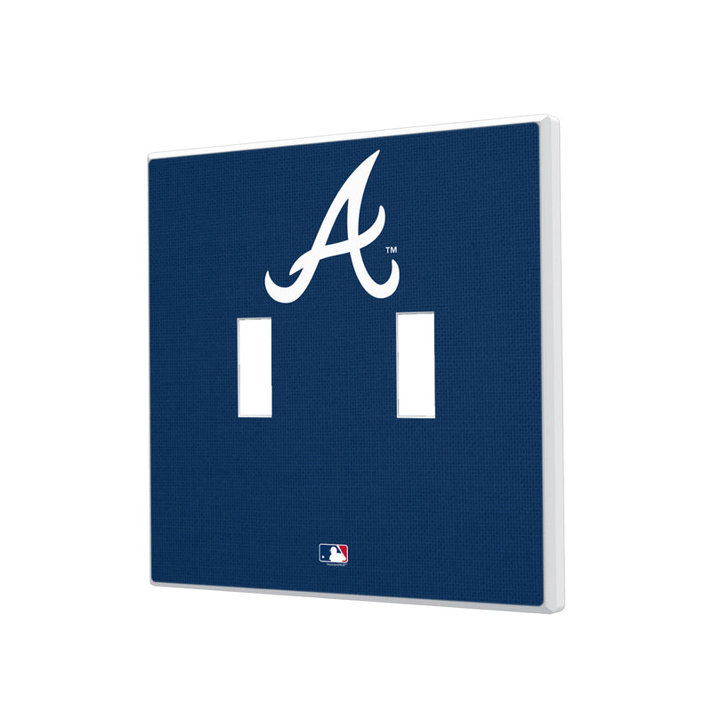 Atlanta Braves Solid Hidden-Screw Light Switch Plate - Double Toggle