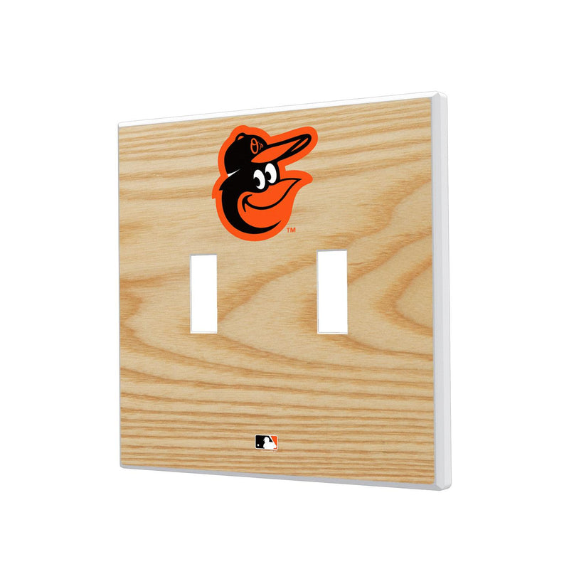 Baltimore Orioles Wood Bat Hidden-Screw Light Switch Plate