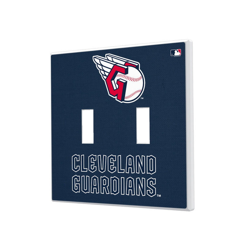 Cleveland Guardians Solid Hidden-Screw Light Switch Plate - Double Toggle