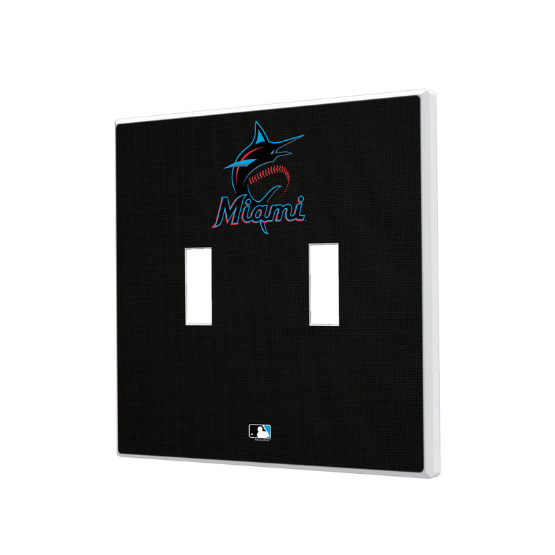 Miami Marlins Solid Hidden-Screw Light Switch Plate - Double Toggle