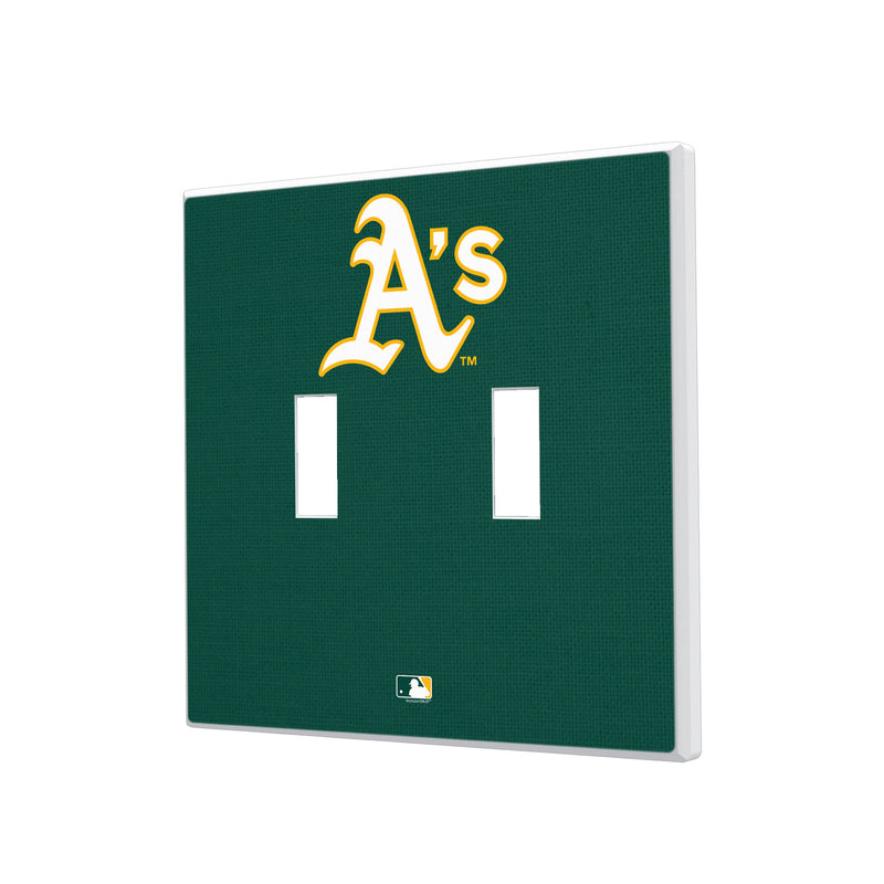 Oakland Athletics Solid Hidden-Screw Light Switch Plate - Double Toggle